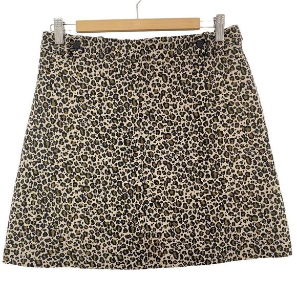 Topshop Leopard Pattern Jacquard Mini Skirt - Picture 1 of 4